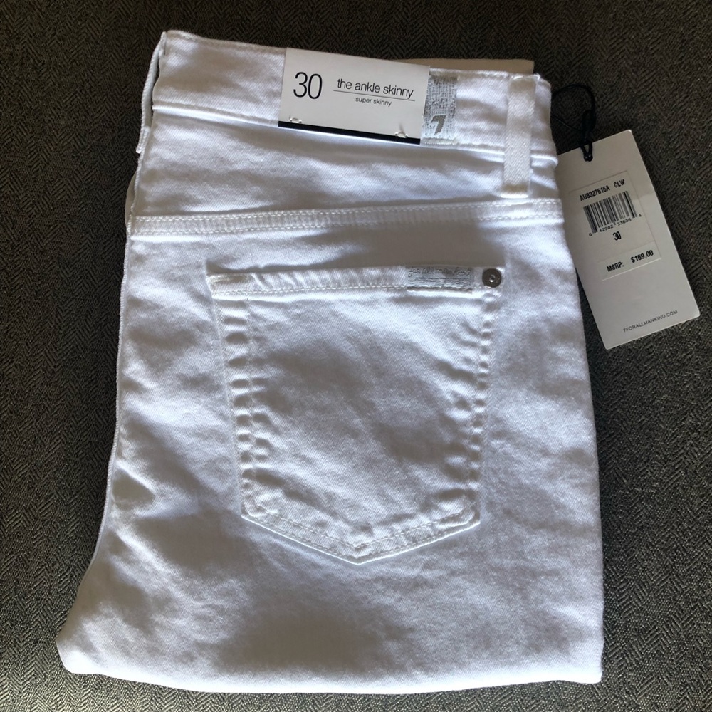 NWT 7 for All Mankind Ankle Skinny - White, Sz 30 - Picture 6 of 6